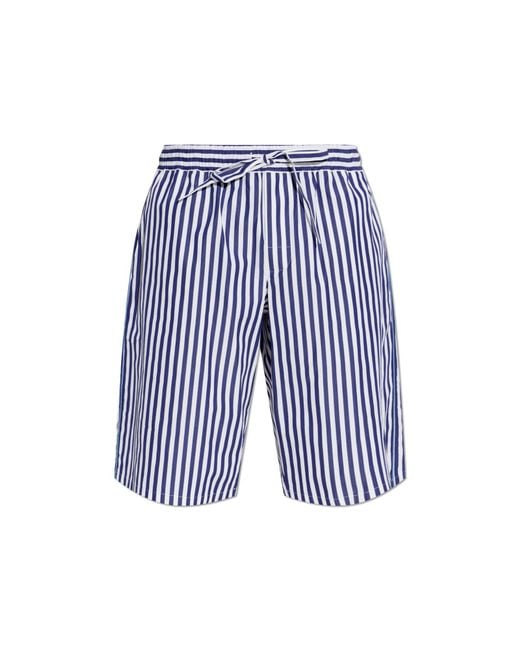 Dolce & Gabbana Blue Striped Pattern Shorts for men