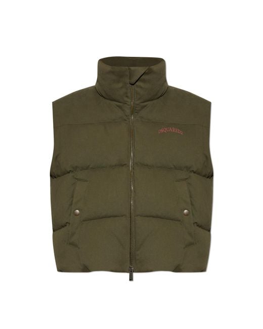 DSquared² Green Quilted Vest for men