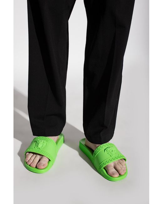 neon versace slides