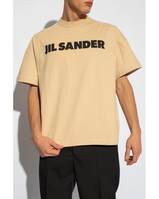 Jil Sander Natural T-Shirt With Logo for men