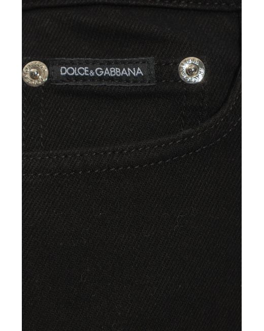 Dolce & Gabbana Black High-rise Denim Shorts,