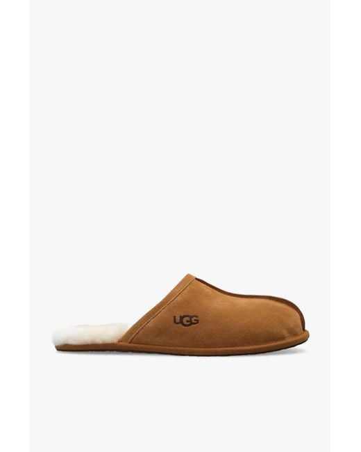 Ugg Brown 'Scuff' Suede Slippers for men