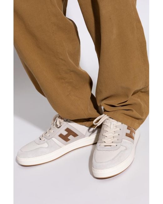 Hogan White Leather Sports Shoes for men