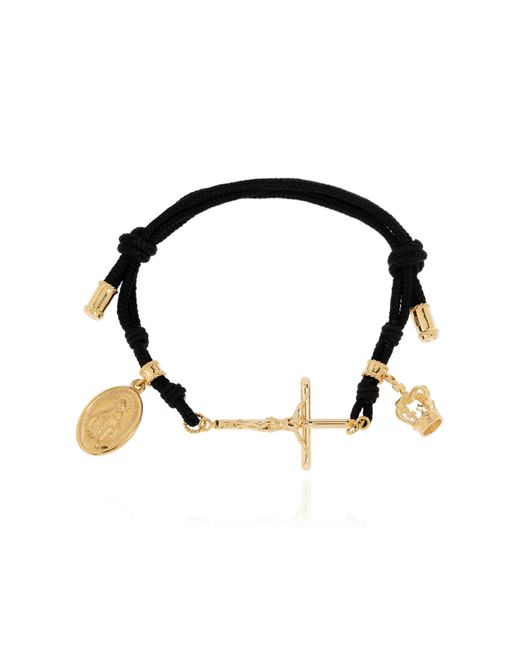 Dolce & Gabbana Black Bracelet With Charms for men