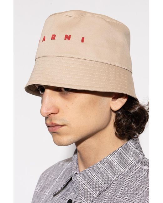 Marni Pink Hat With Embroidered Logo for men