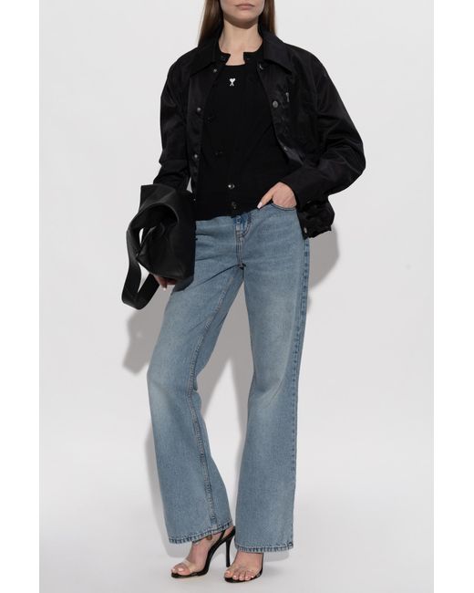 AMI Black Sleeveless Top