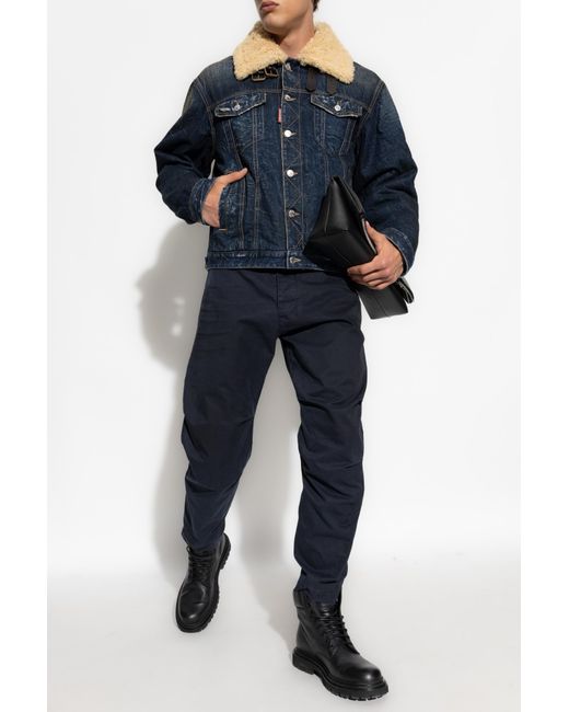 DSquared² Blue Trousers With Logo for men