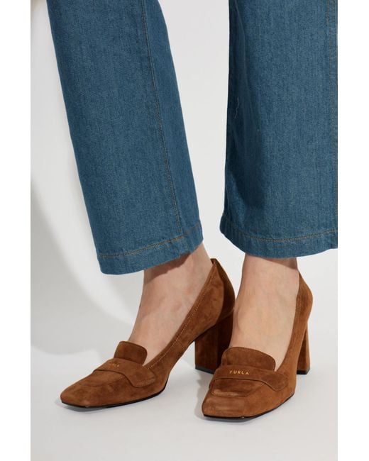 Furla Blue 'Solid' Heeled Shoes