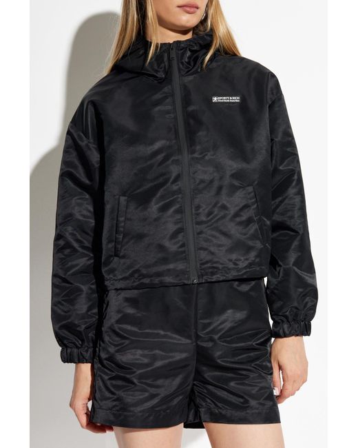 Sporty & Rich Black Jacket With Logo