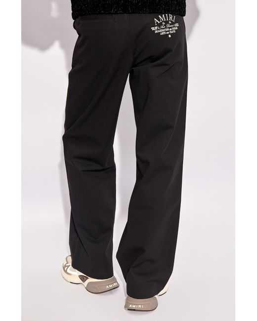 Amiri Black Trousers With Logo, for men