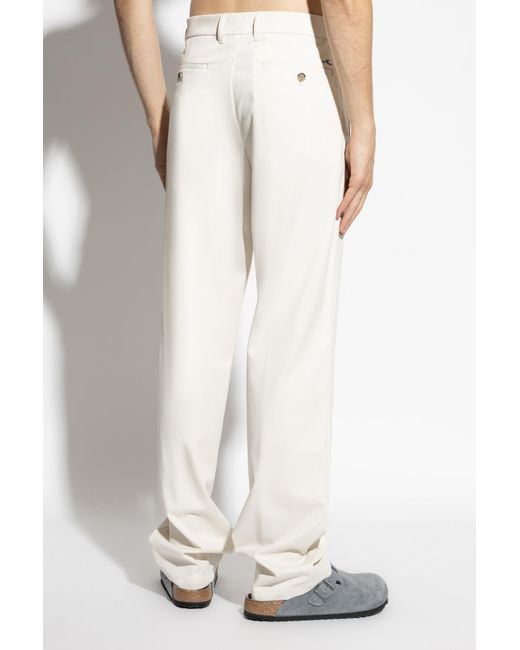 Paul & Shark White Trousers With Slightly Tapered Legs for men