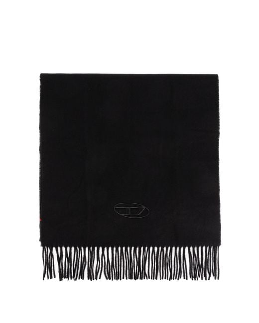 DIESEL Black Wool Scarf 'S-Imon-D-Long' for men