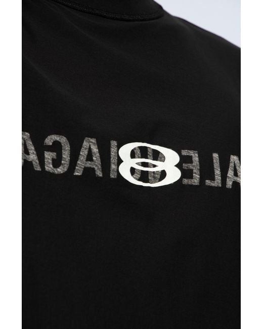 Balenciaga Black T-shirt With Logo, for men