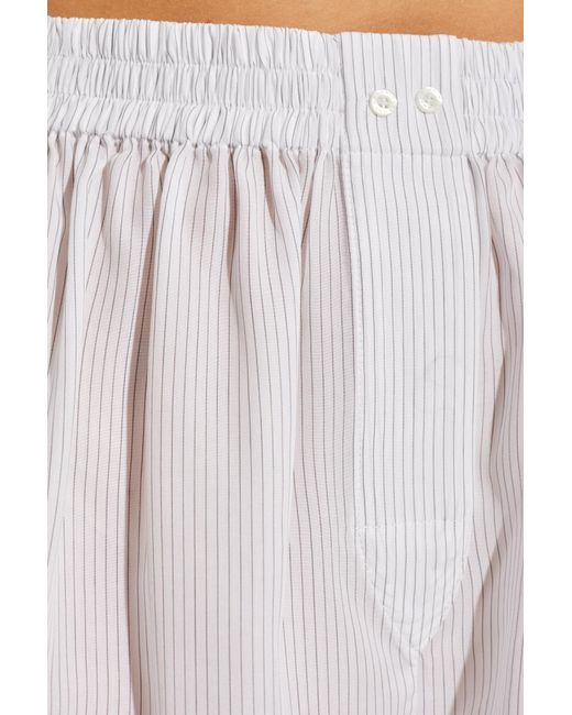 T By Alexander Wang White Striped Pattern Shorts