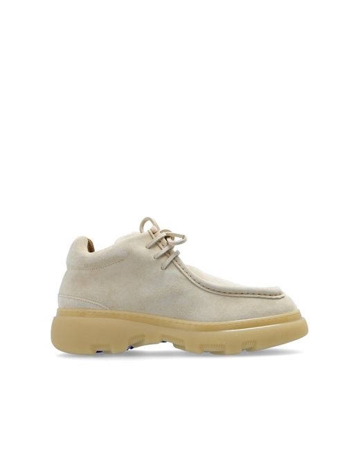 Burberry White 'creeper' Suede Ankle Boots, for men