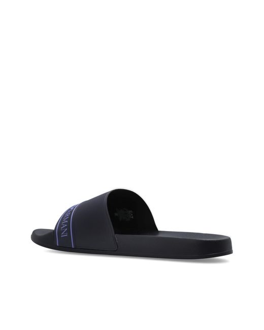 EA7 Blue Rubber Flip-Flops for men