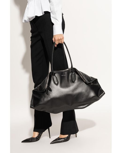 Alexander McQueen Black 'Manta Maxi' Shopper Bag