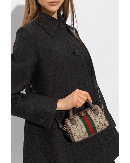 Gucci Brown 'ophidia Super Mini' Shoulder Bag,