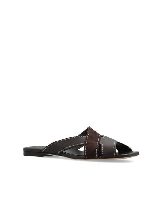 Tod's Brown Leather Slides
