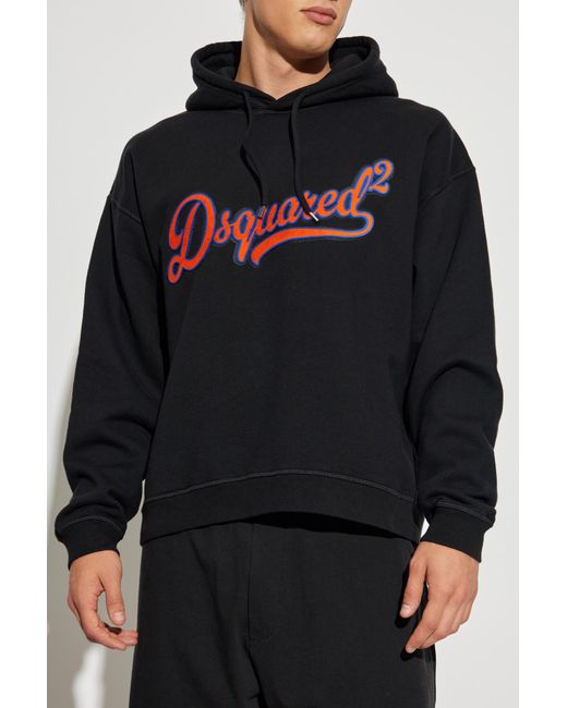DSquared² Black Sweatshirt With Print for men