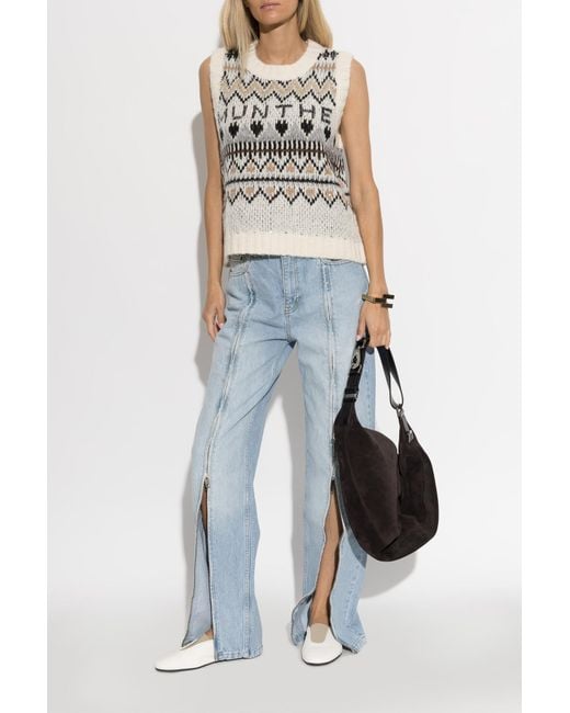 Munthe White Patterned Vest 'Vitalism'