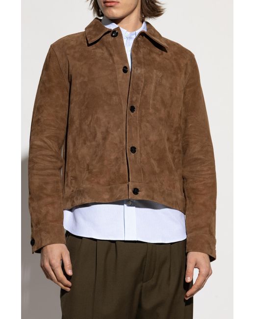 AMI Brown Suede Jacket for men