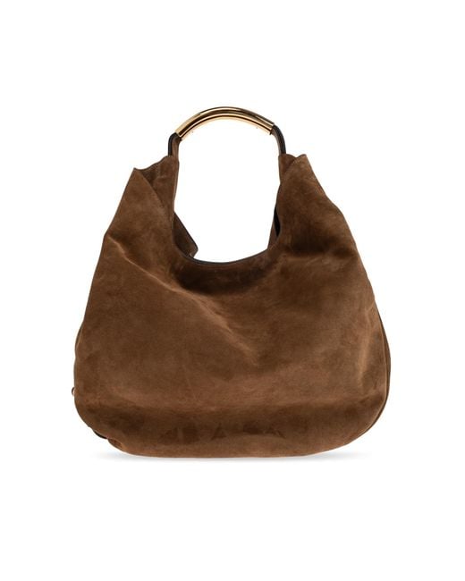 Moschino Brown Suede Handbag