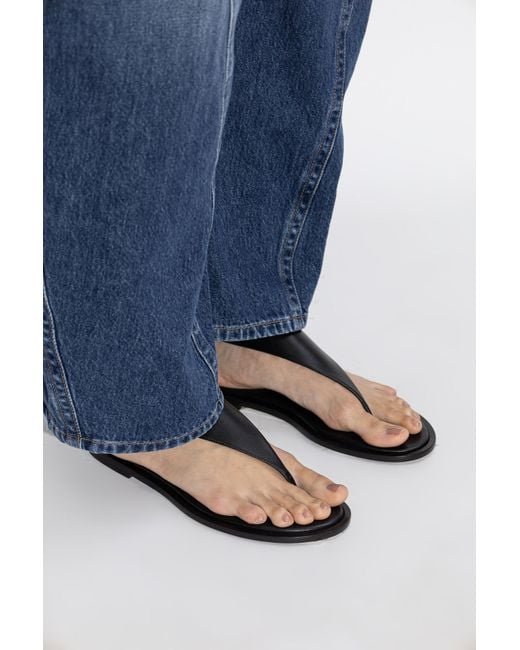 Balmain Black Leather Sandals