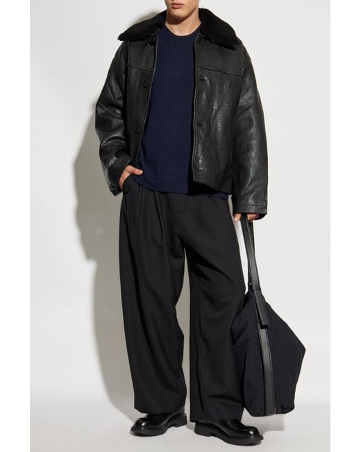 Studio Nicholson Black Wool Sweater 'Moray' for men