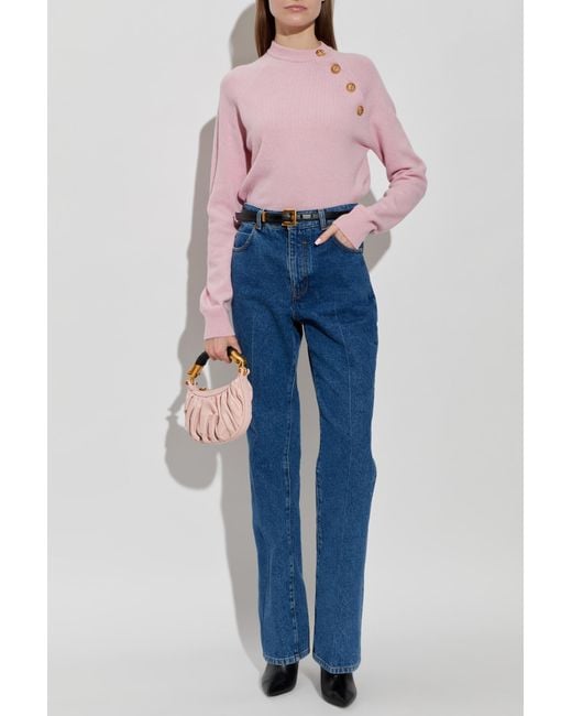 Balmain Pink Crew Neck Sweater