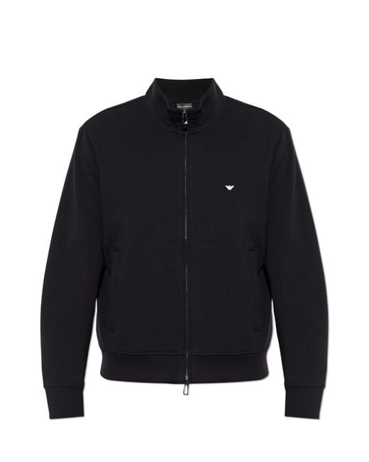 Emporio Armani Blue Sweatshirt With Stand-Up Collar for men