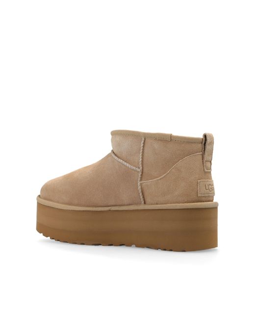 Ugg Brown Ultra Mini Classic Boots With Plateau