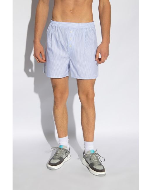 Balmain Blue Cotton Shorts, for men