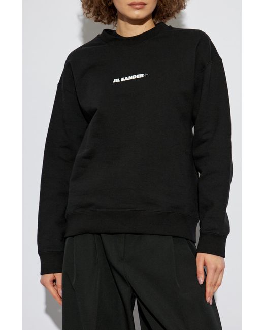 Jil Sander Black Sweatshirt With Printed Logo