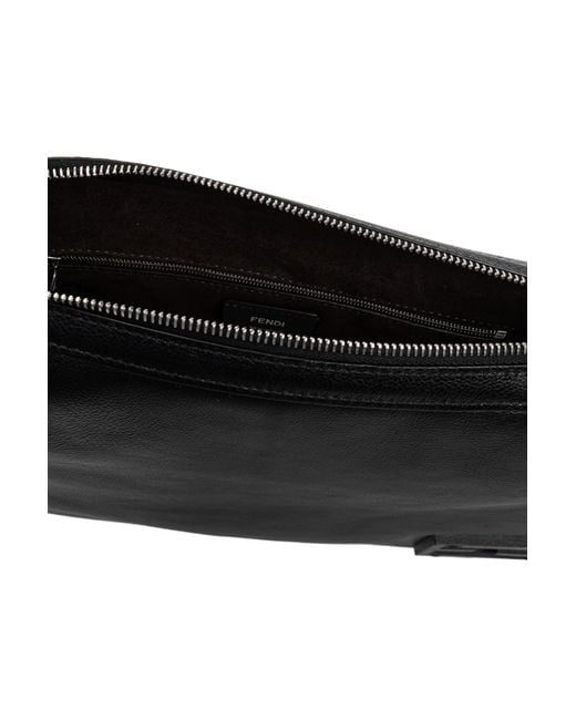 Fendi Black Leather Shoulder Bag 'Simply Medium'