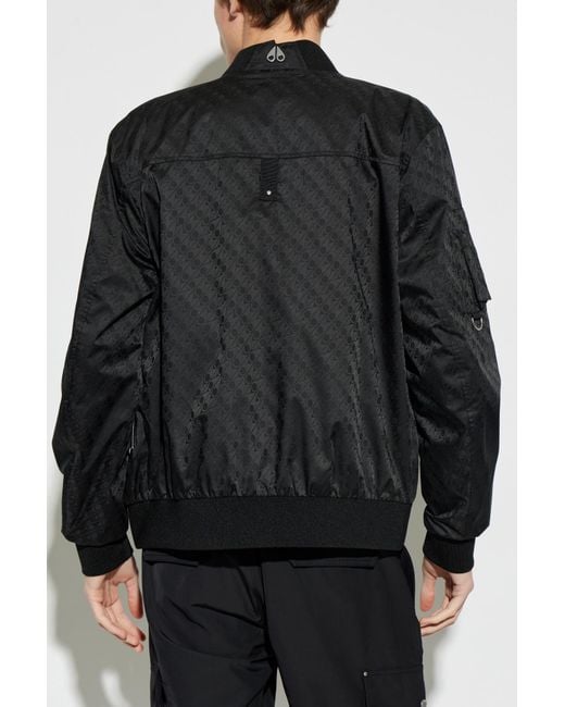 Moose Knuckles Black Bomber Jacket for men