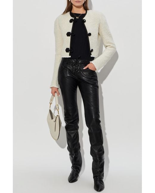 Isabel Marant Black 'Vanel' Leather Trousers