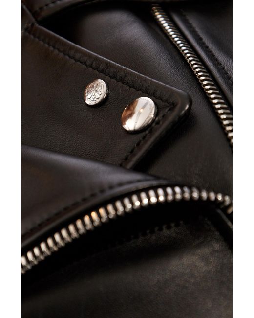 Alexander McQueen Black Leather Jacket,