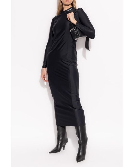 T By Alexander Wang Black Dress With Logo