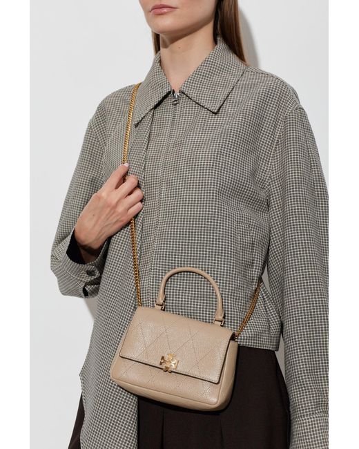 Tory Burch Natural Wallet On Chain 'Charlie'