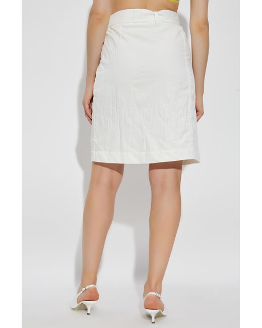 Ferragamo White Skirt With Belt