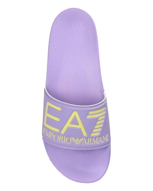 EA7 Black Rubber Flip-Flops With Logo