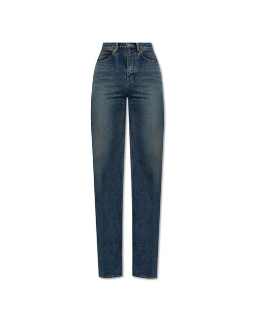 Saint Laurent Blue Straight-leg Jeans,
