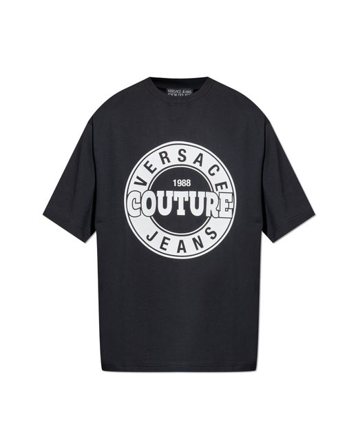 Versace Jeans Couture Black T-Shirt With Print for men
