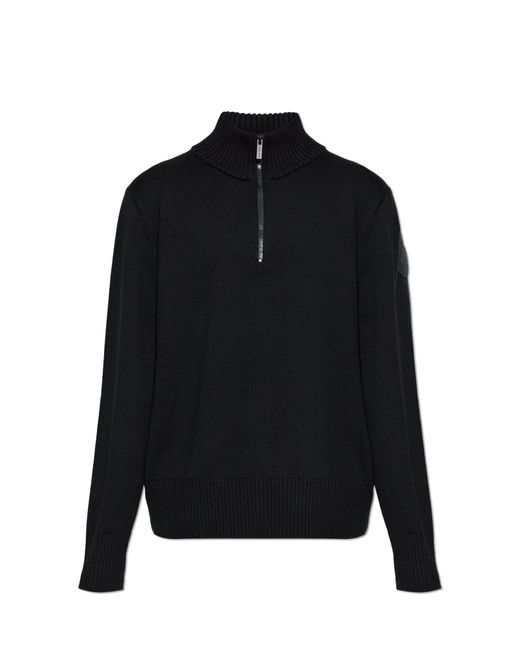 Canada Goose Black Sweater With A Stand-Up Collar And Zip Fastening for men