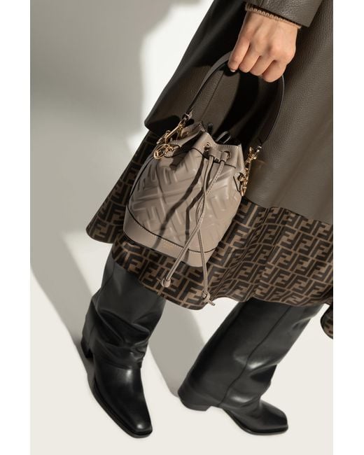Fendi Black 'Mon Tresor Mini' Bucket Shoulder Bag