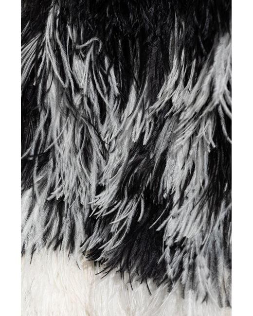 DSquared² Black Ostrich Fur