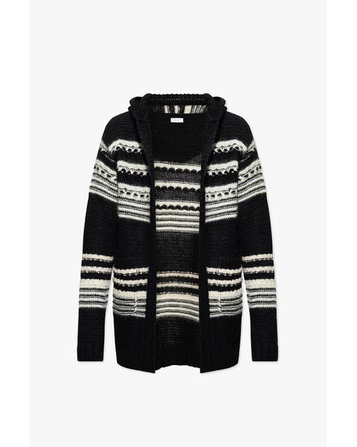 Saint Laurent Silk Hooded Cardigan in 