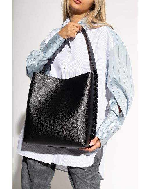 Stella McCartney 'frayme Embossed Grainy' Shopper Bag in Black | Lyst