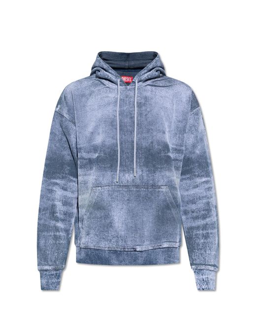 DIESEL Blue 'D-Nlabel-Hood-Fsd' Hoodie for men